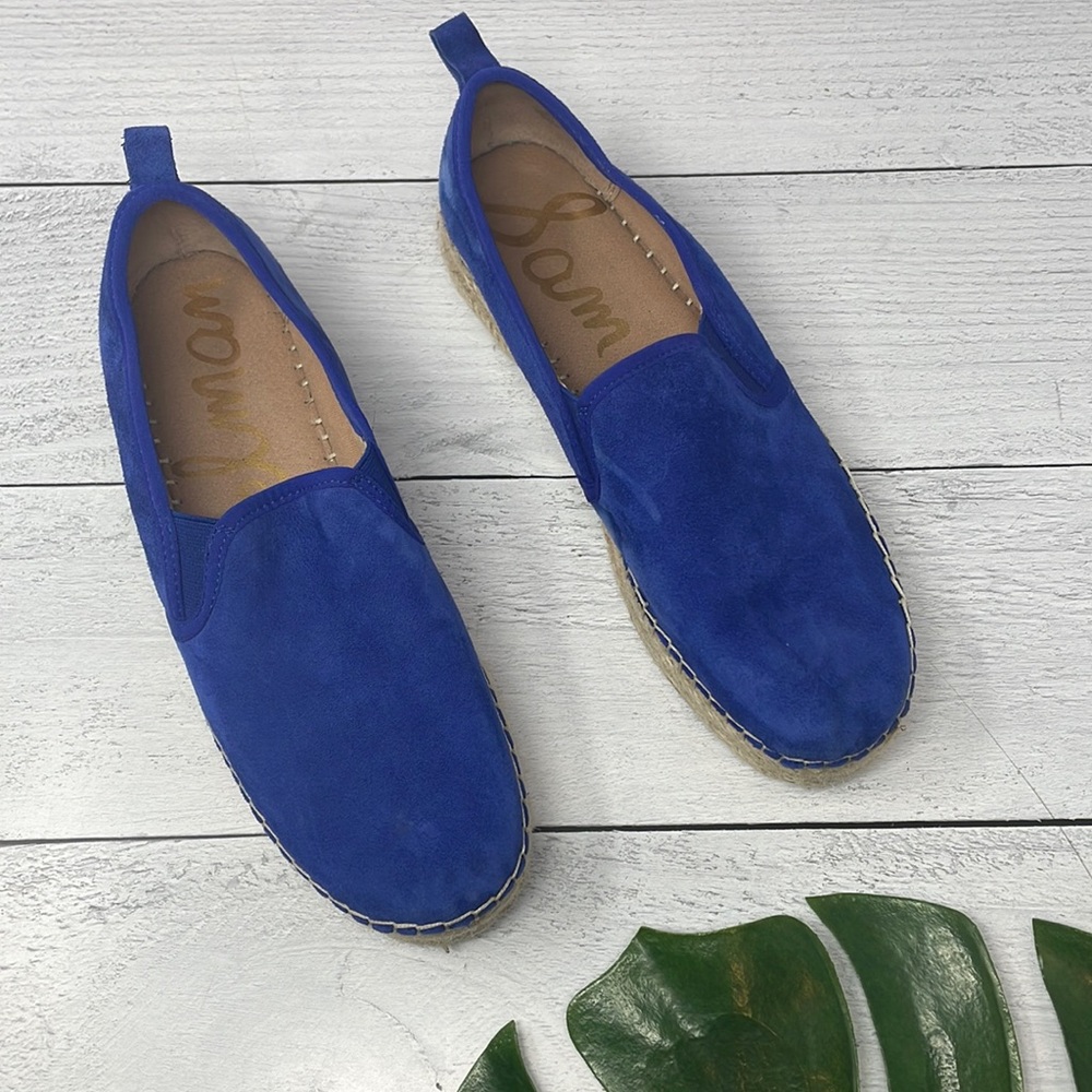 Sam Edelman Carrin Platform Espadrille Slip-On Sneaker in Cyan Blue 9M O2